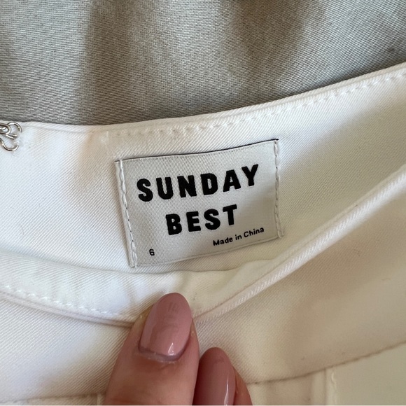 SUNDAY BEST Olive 15” Skirt in White - Picture 4 of 5